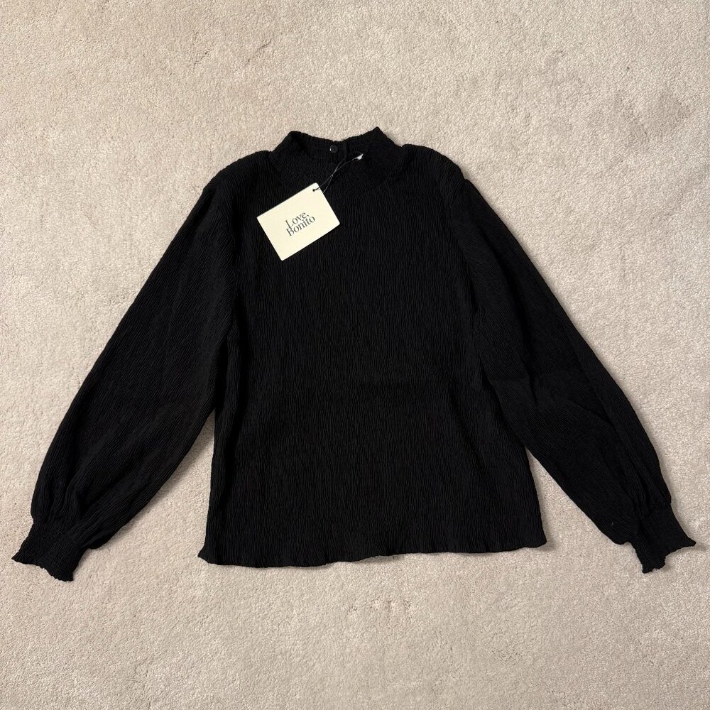 Black Crepe Long Blouse